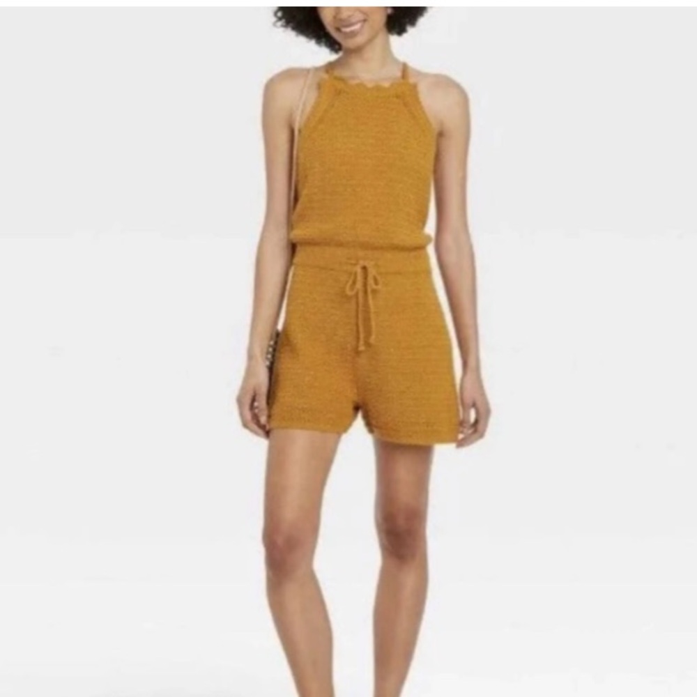 Universal Threads Open Knit Crochet Romper